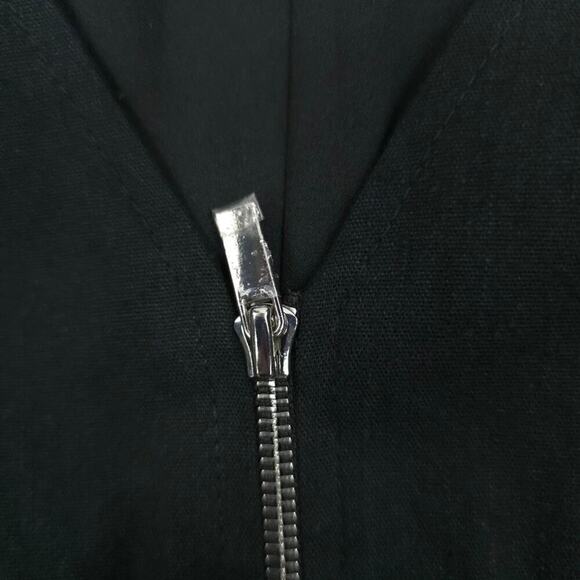 NWOT Derek Lam 10 Crosby Genna Puff Sleeve Front Zip Linen Blend Top Cropped - Picture 5 of 10